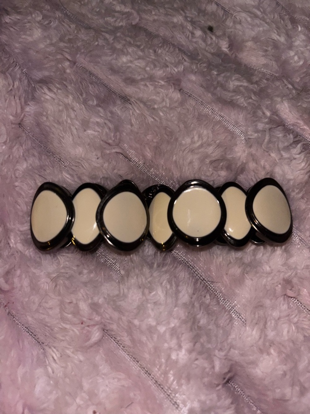 Swarovski Cream and Black Circular Link stretch Bracelet